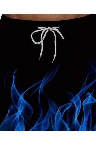 3d Alev Baskılı Erkek Mayo M Mavi