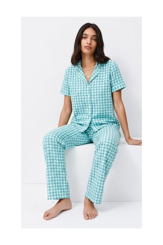 Fit Women Standart Boy Elastanlı Su Yeşili Pijama Takımı