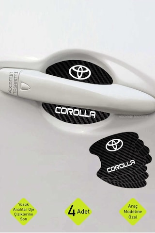Toyota Corolla İç Kapı Çizik Önleyici Karbon Desenli Şık Ve Koruyucu Folyo Seti Corolla Yazılı 4 Adet
