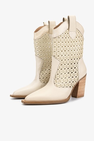 Valmenti Kadın Deri & Tekstil Bej Topuklu Çizme 472 1194 Bn Czm Y25 Bej Dr Bej