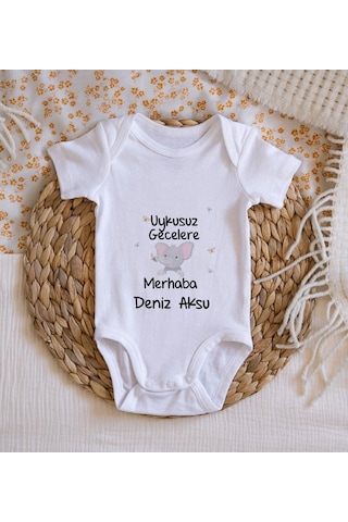 Bitmeyenkartus Bk Kids Isimli Uykusuz Gecelere Merhaba Tasarımlı Bebek Body Zıbı Çok Renkli