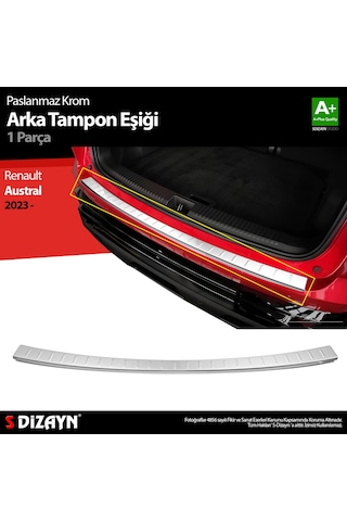 S-dizayn Renault Austral Krom Arka Tampon Eşiği 2023 Üzeri A+ Kalite