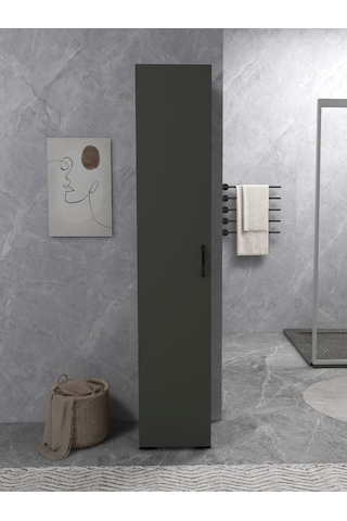 Irmak Mobilya Tek Kapaklı 5 Raflı Safir Renkli Çok Amaçlı Banyo M