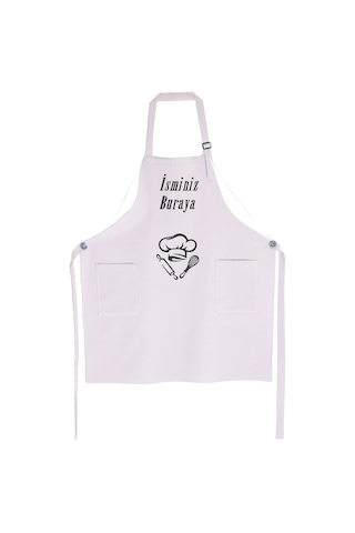 Mutfak Önlüğü Kişiye Ve İsme Özel Nakışlı Mutfak Önlüğü Şef 2 Farklı Renkler Gri