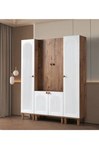 Bera Beyaz - Atlantik Çam 4 Kapılı Çiğdem Portmanto Atlantik Çam - Beyaz