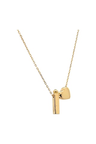 Altın Nesil - 14 Ayar İ Harfli Kalpli Hayalet Zincir Altın Kolye