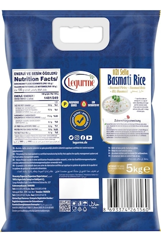 Yayla Bakliyat Legurme Basmati Pirinç 1121 Sella 5 Kg X 2 Adet 10 Kg