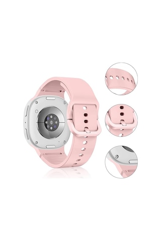 Samsung Galaxy Watch 8 44mm 40mm İle Uyumlu Metal Tokalı Purelux Soft Silikon Kordon