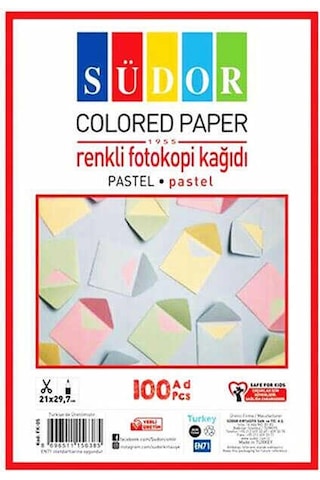 Südor Fotokopi Kağıdı Pastel Renkler 100'lü
