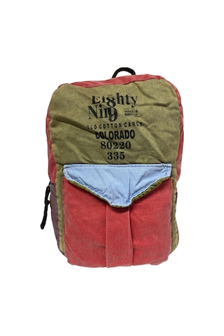 Old Cotton Cargo Kaliteli Vintage Tek Gözlü Disayn Sırt Gezi Çantası Kc Harley Bag 5097 Açık Mavi