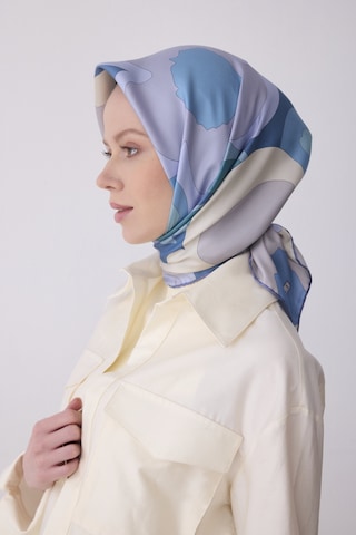 Belli Soyut Desen İpek Twill Eşarp - 2026 İlkbahar-yaz T 4306 Gri