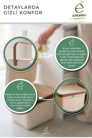 Kapaklı Çok Amaçlı Saklama Kutusu Sepet Organizer 6 Litre Oyuncak Banyo Mutfak Düzenleyici Çok Renkli