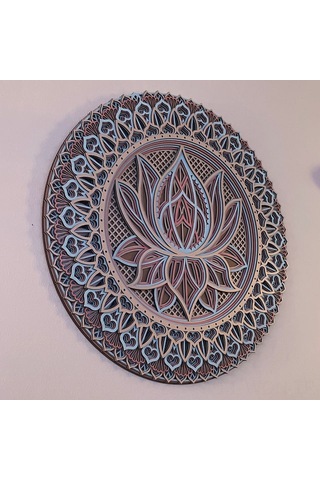 Neevoyu 30x30cm Metal Duvar Sanatı Mandala - Oturma Odası Dekorasyonu, Dayanıklı Metal Heykel, Ev İçi Zenginleştirici