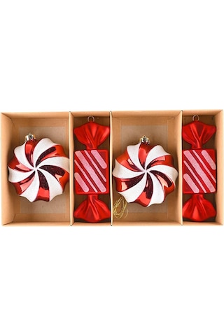 Asılabilir Yılbaşı Yeniyıl Ağacı Süsü Dev Şekerler Christmas New Year Giant Candies Gift Ornaments