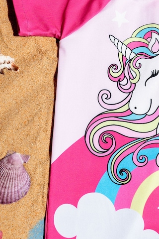 Beniizle Baskılı Boneli Kız Çocuk Yüzücü Mayo Unicorn