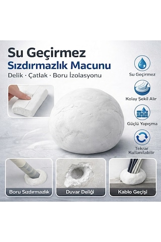 2 Adet, Profesyonel 50 Gr. Su Geçirmez Sızdırmazlık Macunu, Boru, Duvar, Kablo, Çatlak 100 G