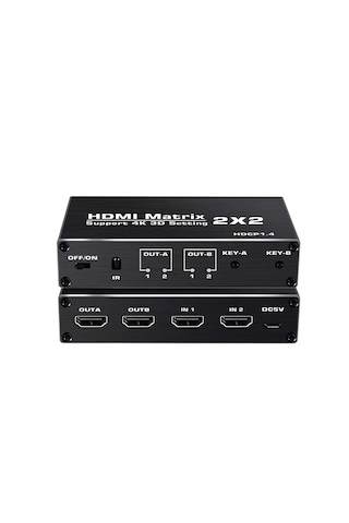Gplus 4KMX222 2x2 Matrix Switch Splitter HDMI 2.0 4K 2160P HDR