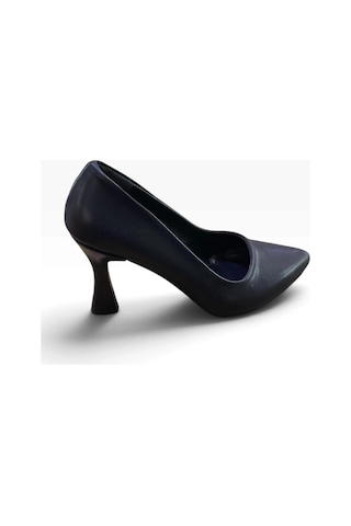 İremsu Kadın Kadeh Topuklu Simli Rugan Mat Stiletto Siyah Mat - 938559482 Siyah Mat