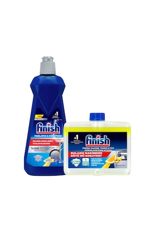 Finish Bulaşık Makinesi Parlatıcı Limon 400 ML+ Makine Temizleyici Sıvı Limon 250 ml
