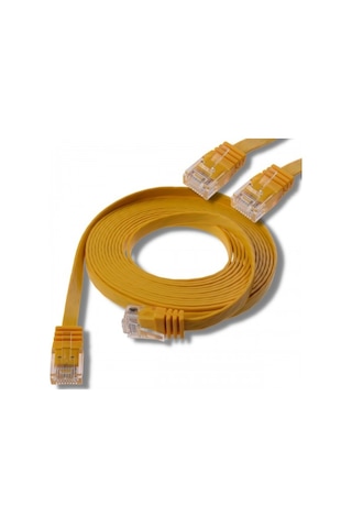 Irenis CAT6 Kablo Yassı Ethernet Network Lan Ağ İnternet Kablosu 1 M Sarı