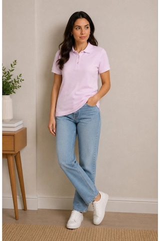 Wear Vexel Kadın Polo Yaka Pike Kumaş Düğmeli Basic Tişört Günlük Rahat - Pembe Pembe
