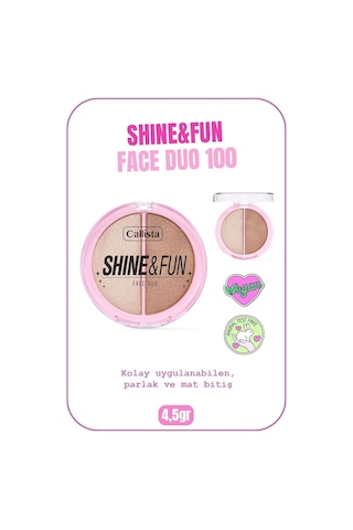 Callista Shine & Fun Face Duo Toz Allık Ve Aydınlatıcı Palet - 100 Sparkle Crew