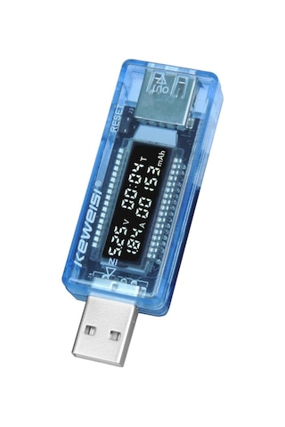 Keweisi Voltmetre Ampermetre USB Şarj Kapasitesi Test Cihazı