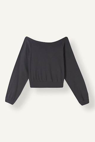 Defacto Cropped Fıt Kayık Yaka Baskılı Sweatshirt I6138ax26auar191 Antrasit-ar191