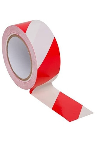 Kırmızı Beyaz Yer Işaretleme Bandı 50mmx30mt