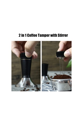 2'si 1 Arada 53mm Karıştırıcılı Espresso Kahve Sabotaj Gümüş Gümüş