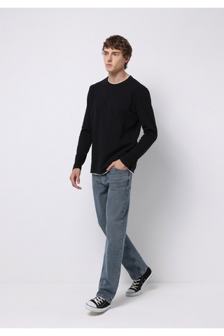 Colin's Colins Regular Fit Yuvarlak Yaka Jakarlı Erkek Siyah Uzun Kol Tişört Cl1076433 Q1.v1 Blk SIYAH