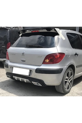 Peugeot 307 Uyumlu Difüzör Difizör Gri + Kare Egzoz Görünüm C Tip