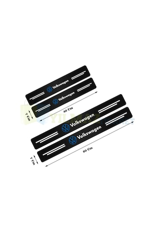 Volkswagen Mavi Karbon Kapı Eşiği Koruma Araba Oto Sticker 4Parça