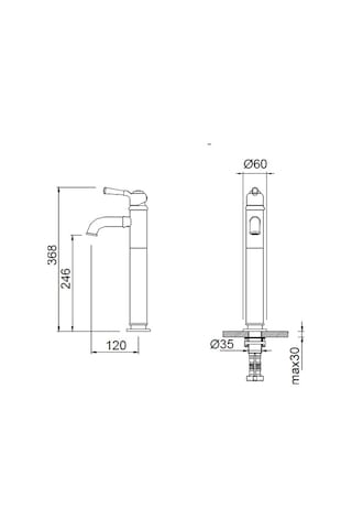 Bocchi Burlington 1004-0002-AB Yüksek Lavabo Bataryası Siyah