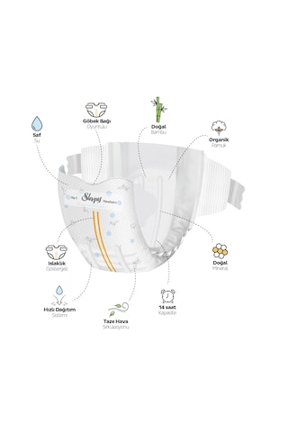 Sleepy Bio Natural Premium Plus Airbag Comfort Avantaj Paketi Bebek Bezi 1 Numara Newborn 128 Adet