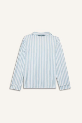 Defacto Regular Fit Pijama Yaka Uzun Kollu Üst G1980ax26spbe772 Mavi-be772