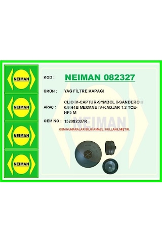 Neıman Yağ Filtre Kapağı Renault Clıo Iv-captur-symbol Iı-sandero Iı 0.9 H4b Megane Iv-kadjar 1.2 Tce-hf5 M