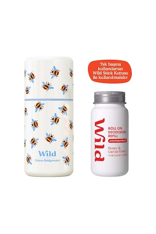 Wild Antiperspirant Roll On Honey & Cactus Flower Refill Deodorant Yedek Dolum