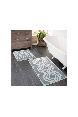 2 Li Bukle Banyo Takımı Banyo Tekstili/modern/doğal/sade/şık Kaymaz Taban -612 Gri
