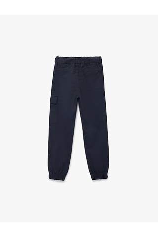 Koton Pamuklu Gabardin Beli Bağcıklı Kargo Pantolon Lacivert 6wkb40035tw Lacivert