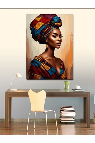 Kanvas Tablo Afrikalı Desenli Kadın 70cmx100cm