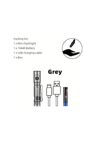 Brightnova Alonefire Mini Yüksek Parlaklık Usb Şarjlı Gray X81 Fener Kampçılık Yürüyüş Seyahat Acil Durum 24g Alüminyum Alaşım 5 Seviye Ayarlanabilir Işık Tip C Şarj Altın