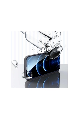 Apple Uyumlu iPhone 12 Pro Max Kılıf 360 Derece Full Koruma Kılıf Siyah