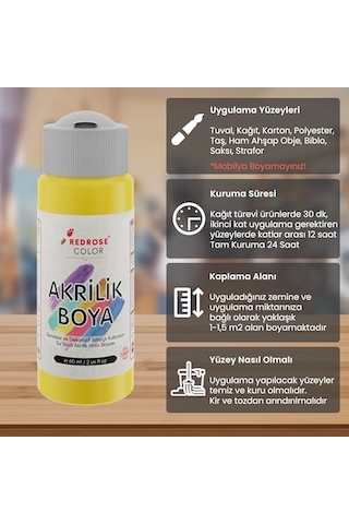 Sarı Akrilik Boya 60ml