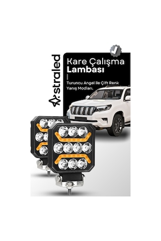 Oto Çalışma Lambası 4 İnç 12-24v Drl Sarı 2 Mod Flash Traktör Tır Kamyon Tekne Projektör Sis Farı