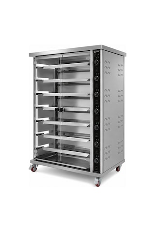 7 Şişli Elektrikli Piliç Çevirme Fırını - 35 Tavuk Kapasiteli Profesyonel Rotisserie Fırın