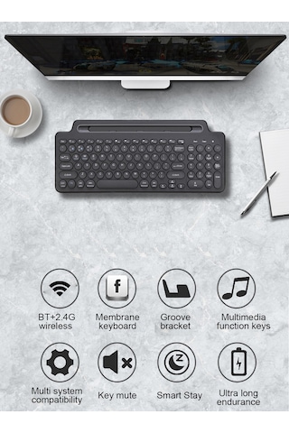 Maiyame Dizüstü Tarzı Klavye: Sessiz, Ergonomik Ve Kablosuz, Dokunmatik Yüzeyli, Telefon/tablet/pc Uyumlu