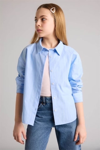 Defacto Poplin Gömlek Kız Çocuk H0578a826smbe216 Mavi-be216