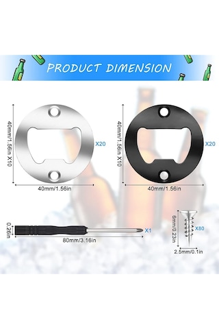 Gatherco Şişe Açacağı Eklenti Kitleri Yuvarlak Kendin Yap Şişe Açacağı Donanım Kiti Kendin Yap Bira Açacağı Yuvarlak Kendin Yap Şişe Açacağı, Siyah+gümüş Diğer