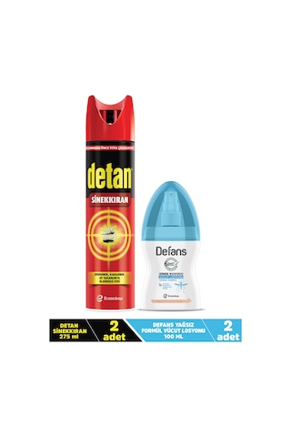 Detan Sinekkıran 2 x 275 ML + Defans Sinek Kovucu Vücut Losyonu 2 x 100 ML